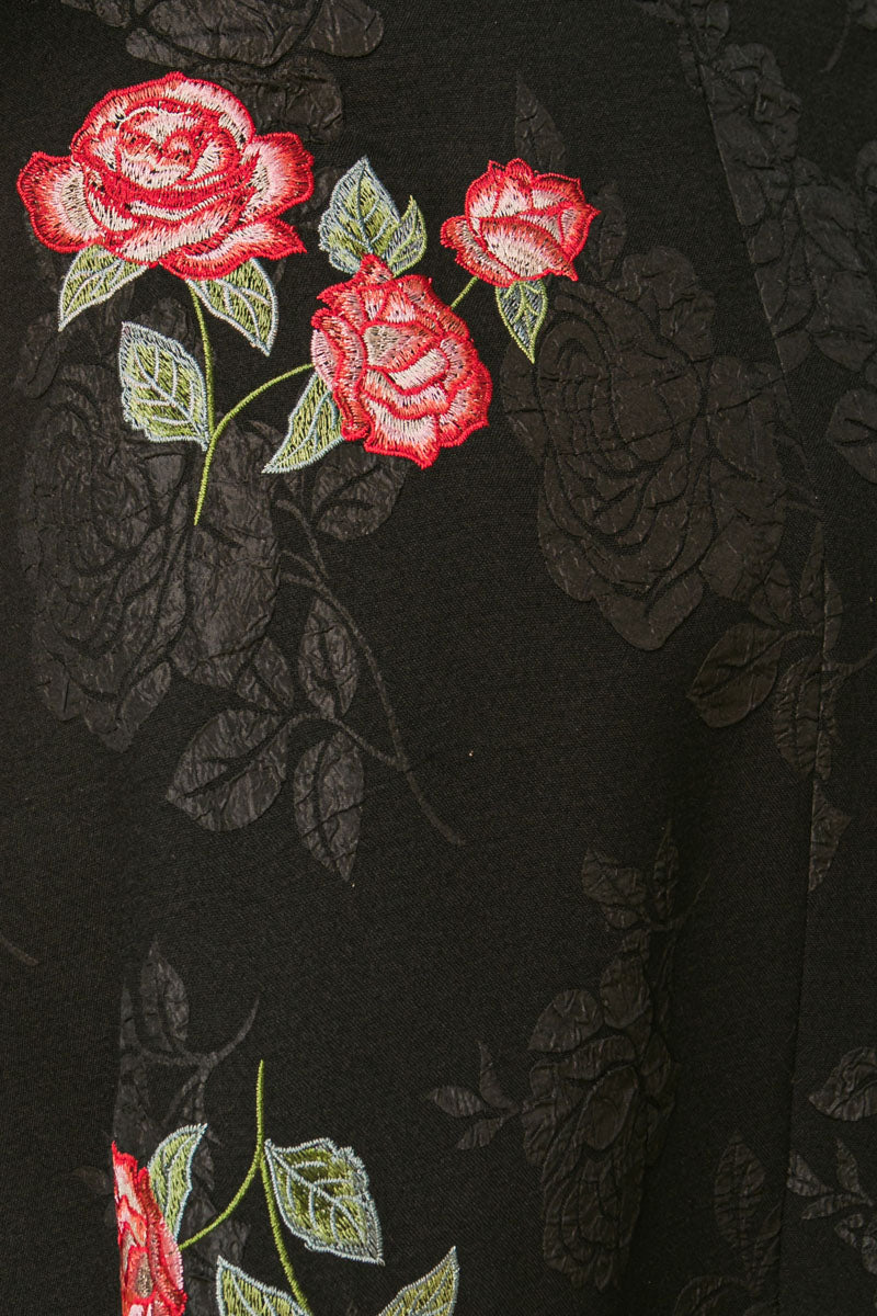 ROSE EMBROIDERY MIDI SKIRT Flying Tomato